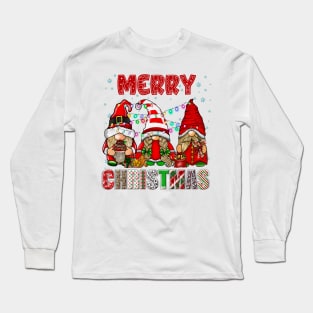 Merry Christmas Gnome Family Funny Xmas Tree Women Men Kids Long Sleeve T-Shirt